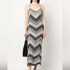Proenza Schouler White Label Stripe-knit Marled Midi Dress